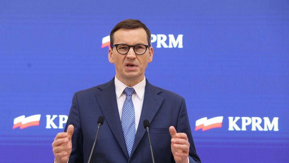 Premier o "tarczy antyPutinowskiej"18.03.2022 Warszawa, konferencja prasowa premiera dot. Tarczy chroniacej gospodarke przed skutkami wojny, fot Tomasz Jastrzebowski/REPORTER
n/z: Mateusz MorawieckiTomasz Jastrzebowski/REPORTER