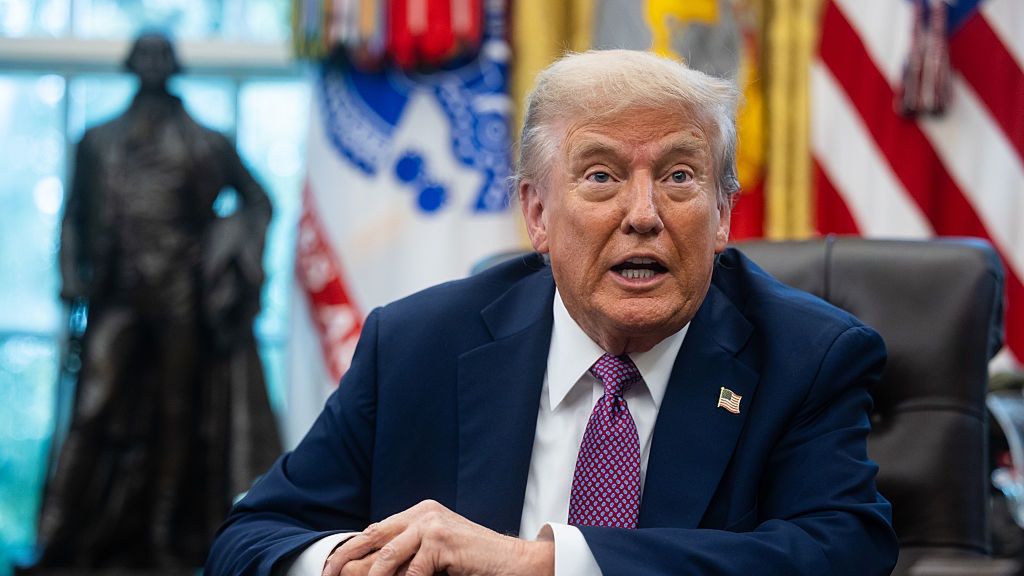 Trump Says He'll Host 2026 G-20 Summit At His Doral Resort
US President Donald Trump during an announcement in the Oval Office of the White House in Washington, DC, US, on Friday, Sept. 5, 2025. Trump made official his intention to host next year's Group of 20 summit at his Doral resort in south Florida, with plans to curtail the attendee list and focus talks on the economy. Photographer: Francis Chung/Politico/Bloomberg via Getty Images
Bloomberg
2025uspolitics, north american, u.s. government, us, united states of america, the white house, americas, government news, u.s.a., american