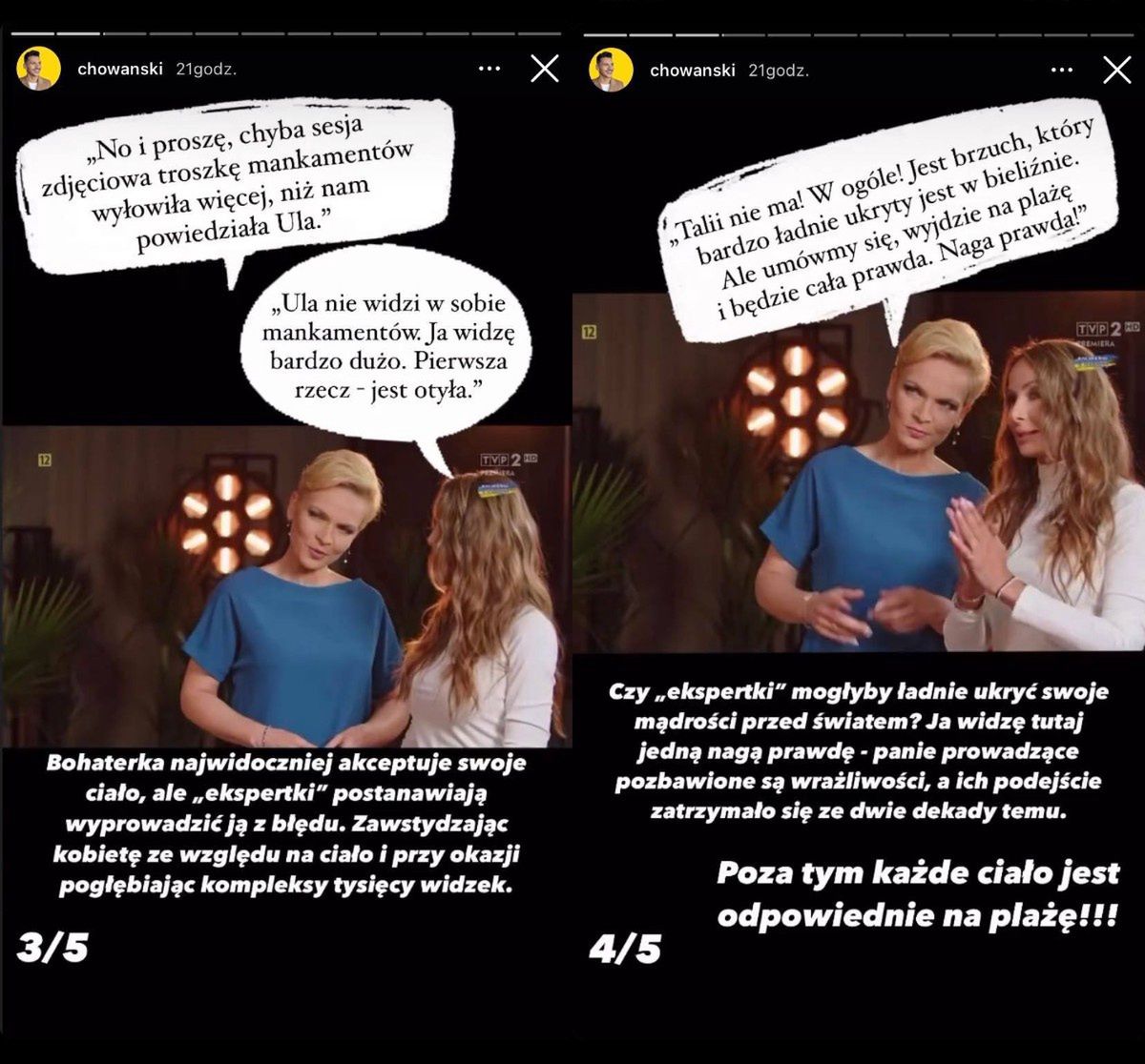 Stylista o body shamingu w programie TVP