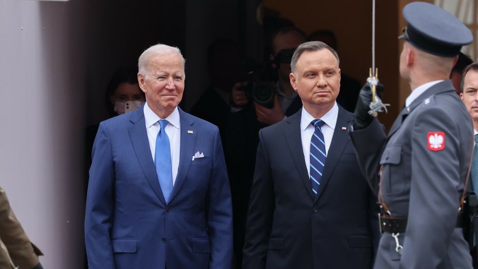 Wizyta prezydenta Joe Bidena w Polsce
26.03.2022 Warszawa Wizyta prezydenta USA Joe Bidena w Polsce   fot. Jacek Dominski/REPORTER
n/z: Joe Biden, Andrzej Duda
Jacek Dominski/REPORTER