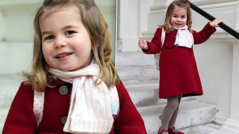 Księżniczka Charlotte w starych butach po księciu Harrym