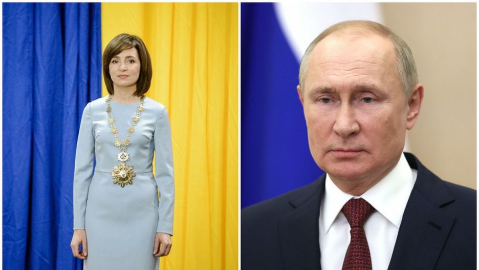 Prezydent Mołdawii Maia Sandu i Władimir Putin