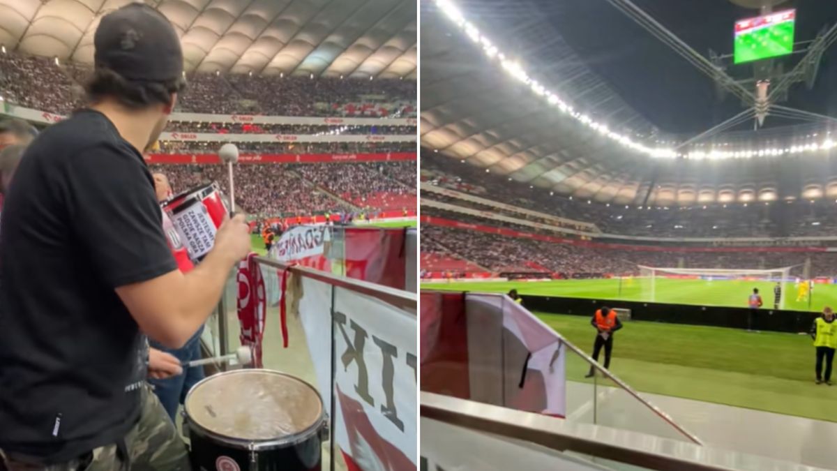 Pokazał doping na meczu Polska - Litwa.