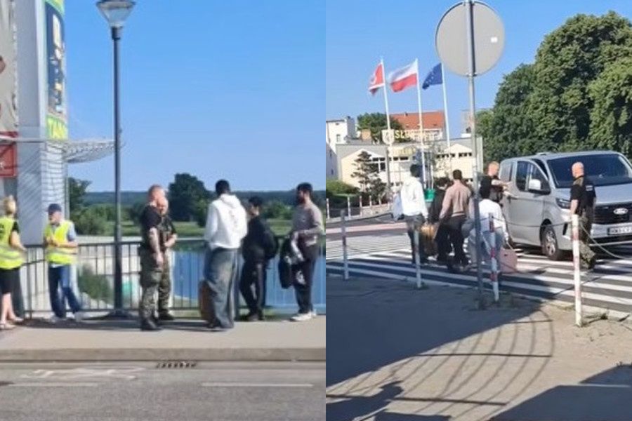 Interwencja Ruchu Obrony Granic na moście w Słubicach