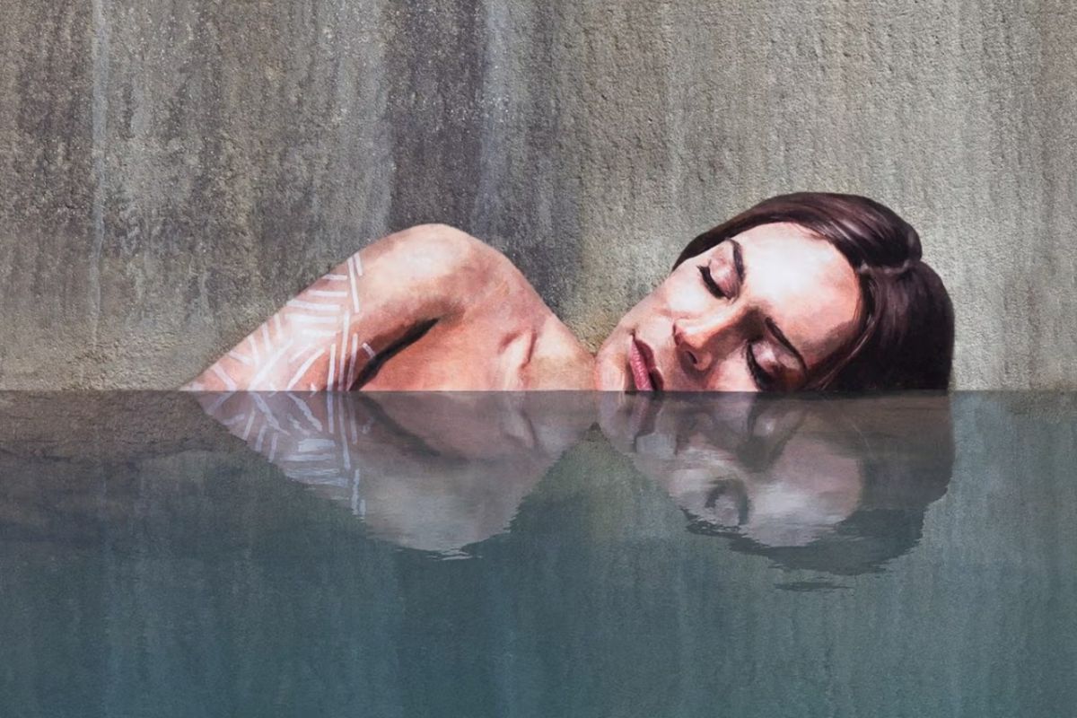 Sean Yoro tworzy murale, które odbijają się w wodzie