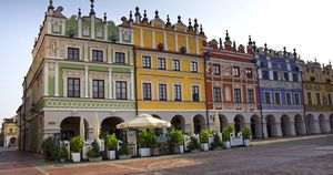 Zamość. Rynek Wielki. Kamienice na starówce