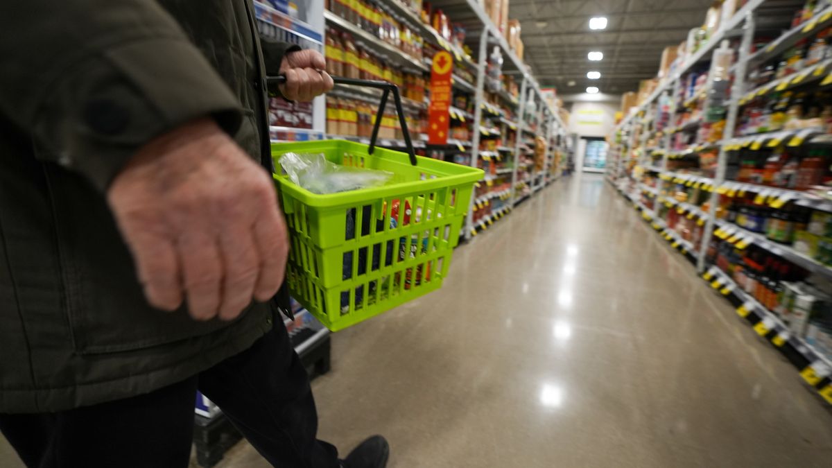 TORONTO, CANADA - FEBRUARY 3 : People shop at FreshCo grocery store in Toronto, Canada on February 3, 2025. (Photo by Mert Alper Dervis/Anadolu via Getty Images)