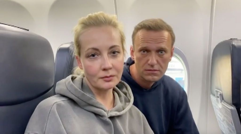 Russia's Navalny returns to MoscowBERLIN, GERMANY - JANUARY 17: (----EDITORIAL USE ONLY  MANDATORY CREDIT - "ALEXEI NAVALNY'S INSTAGRAM ACCOUNT / HANDOUT" - NO MARKETING NO ADVERTISING CAMPAIGNS - DISTRIBUTED AS A SERVICE TO CLIENTS----) A screen grab of Alexei and Yulia Navalnaya taken from a video posted on the Instagram account @navalny shows Russian opposition Leader Alexei Navalny before his flight at the Berlin Brandenburg International Airport BER in Berlin, Germany on January 17, 2021. Russian opposition leader Alexei Navalny plans to return to Russia on a scheduled flight to Moscow later in the afternoon on 17 January. The 44-year-old opposition leader is flying back to Moscow after spending several months in Germany recovering from a poisoning attack that he said was carried out on the orders of President Vladimir Putin. (Photo by Alexei Navalny's Instagram Account / Handout/Anadolu Agency via Getty Images)Anadolu Agencymoscow, navalny