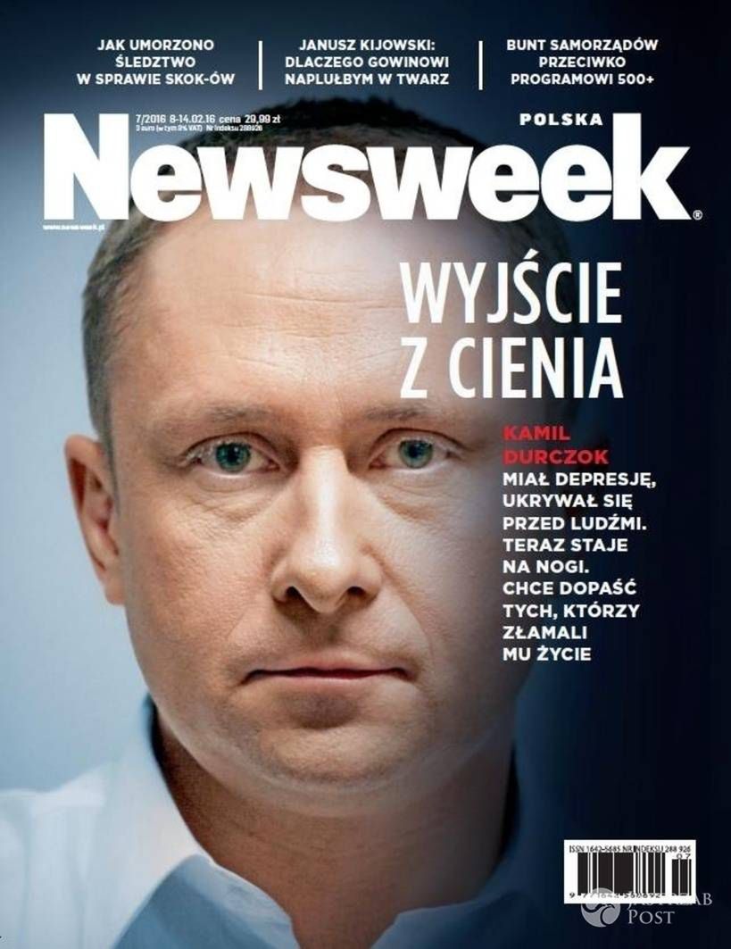 Kamil Durczok na okładce tygodnika Newsweek fot. materiały prasowe