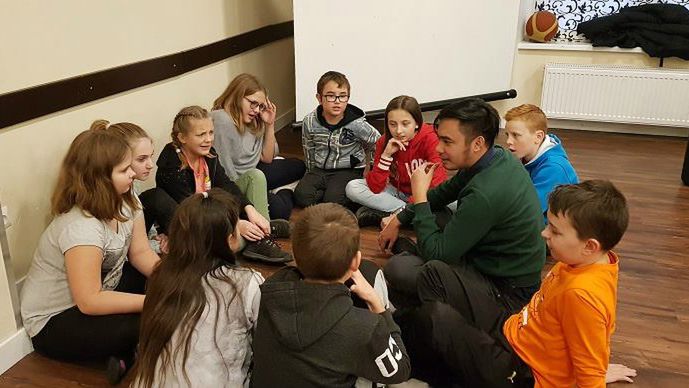Dzieci ze szkoły w Katowicach podczas zajęć Fundacji EuroWeek