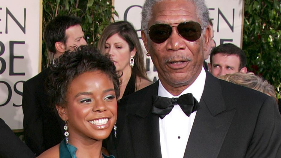 Morgan Freeman z wnuczką podczas 62. gali rozdania Złotych Globów, 2005 r.