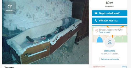 Trumna "samoróbka" do kupienia za 80 zł. "Osoba 185 cm wejdzie bez problemu"