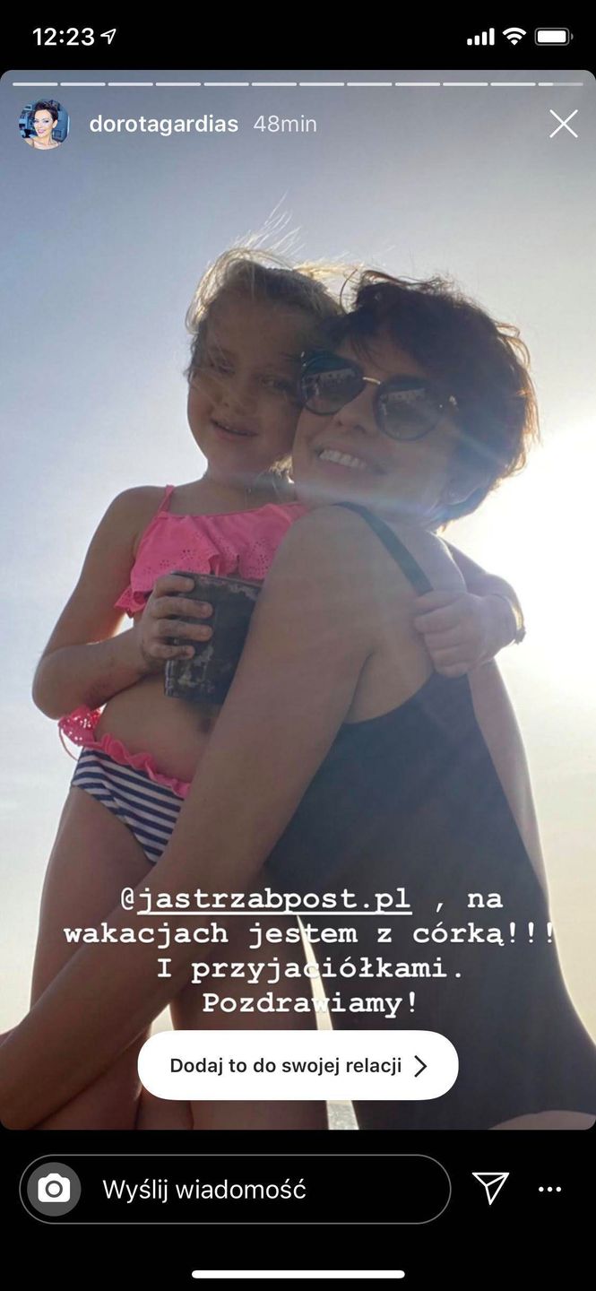 Dorota Gardias na wakacjach z córeczką
