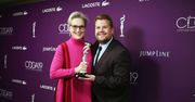 Meryl Streep i James Corden na planie filmu Netfliksa. Wyglądają intrygująco
