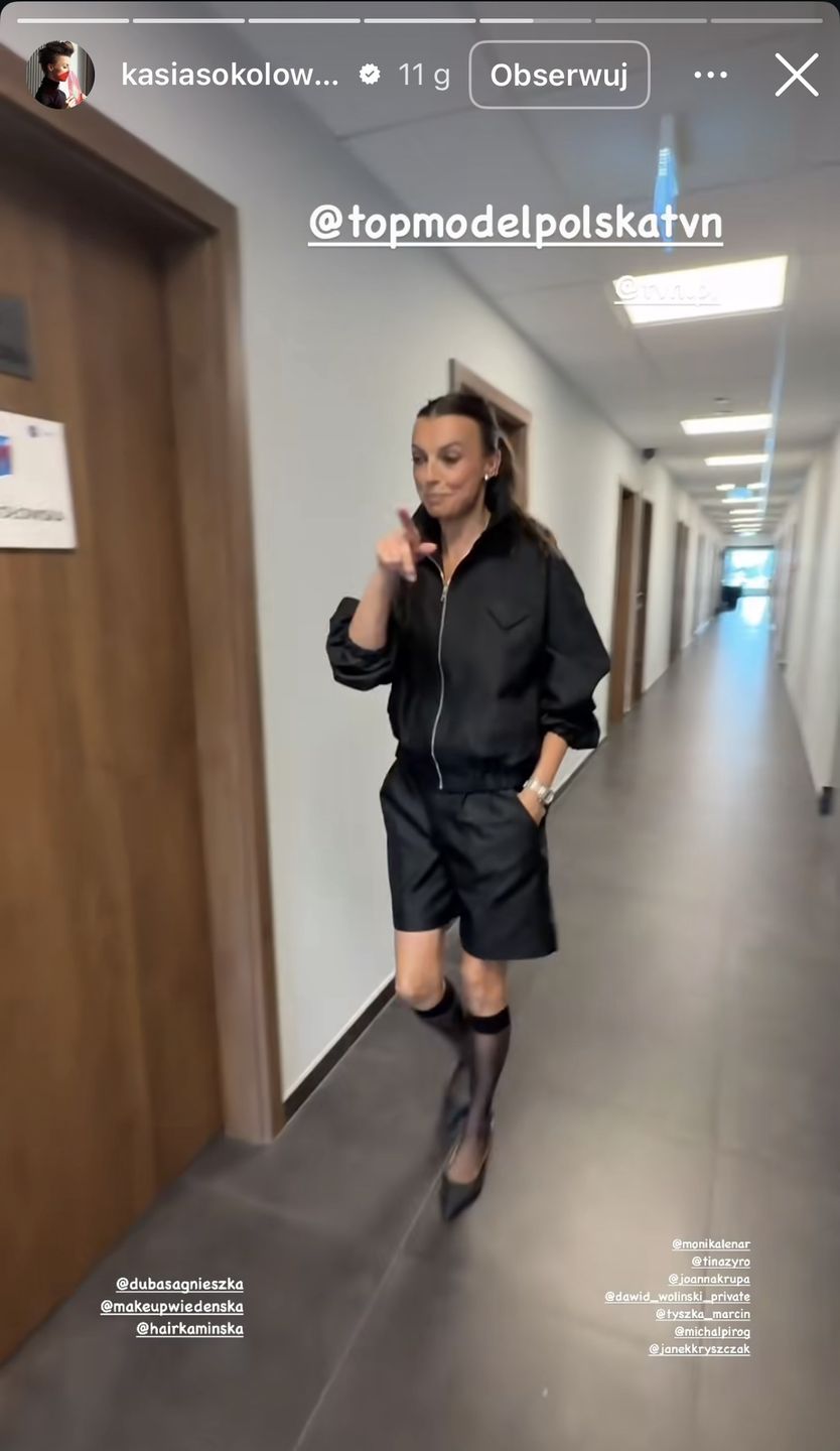 Katarzyna Sokołowska w podkolanówkach