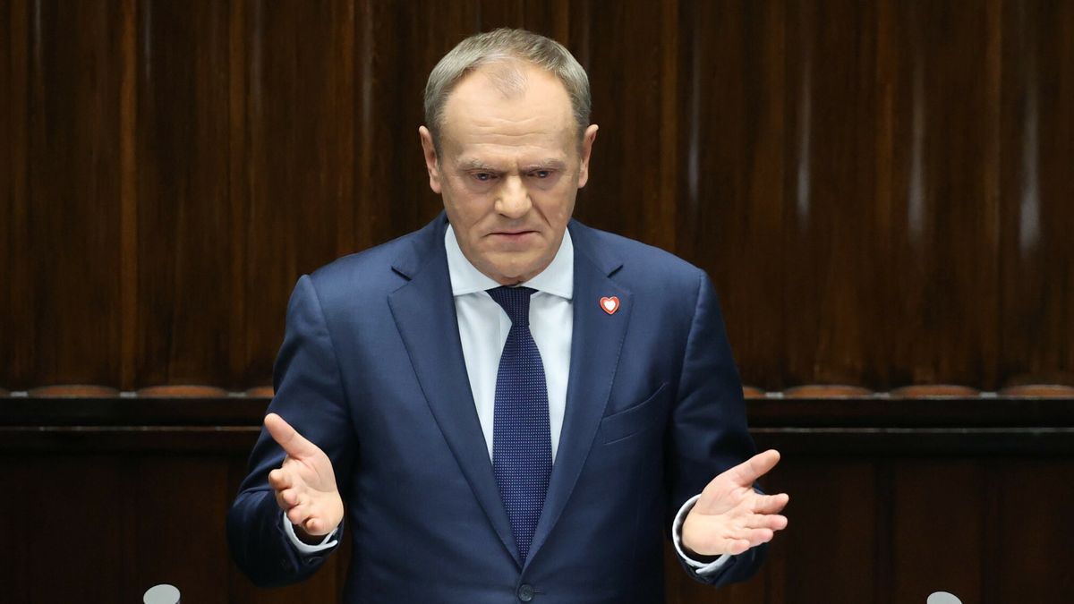 Posiedzenie Sejmu 12 grudnia
Fot. Piotr Molecki/East News, Warszawa, 12.12.2023. Cd. 1 posiedzenia Sejmu X kadencji. Expose premiera Donalda Tuska (n/z), debata, glosowanie nad wotum zaufania.
Piotr Molecki