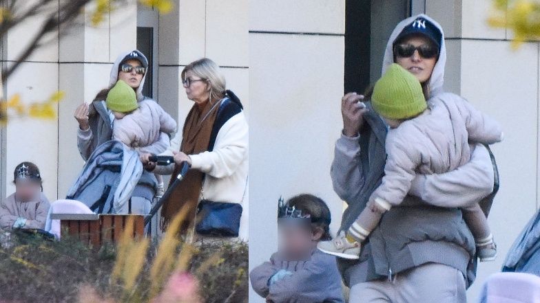 Ania Lewandowska na spacerze z rodziną