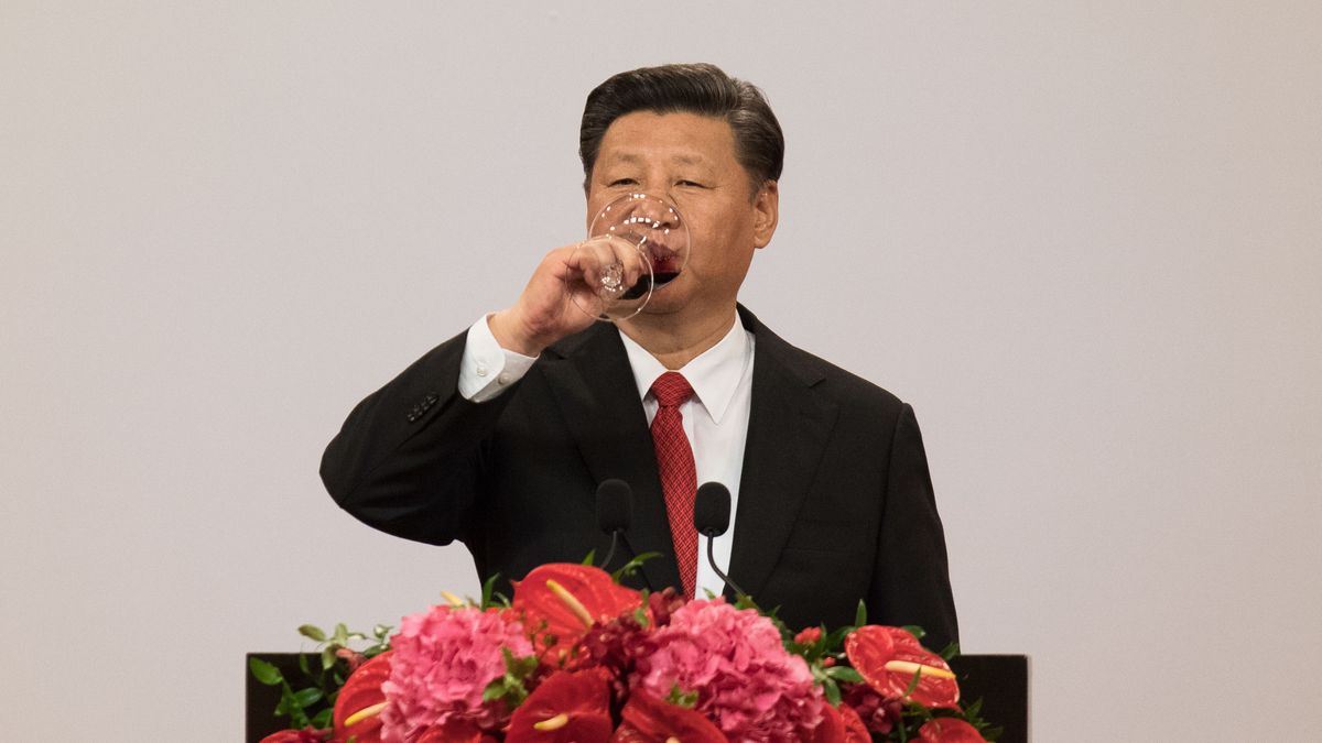 China President Xi Jinping Attends A Dinner Banquet Marking 20th Anniversary of Hong Kong's Handover
Xi Jinping, China's president, drinks wine as he makes a toast during a dinner banquet marking the 20th anniversary of Hong Kongs handover in Hong Kong, China, on Friday, June 30, 2017. Xi Jinping sought to reassure a divided Hong Kong of China's continued support for the former British colony, as activists called for protests to demonstrate the city's desire for greater democracy. Photographer: Dale De La Rey/Pool via Bloomberg
Bloomberg
East Asian, Politics, HKHANDOVER20, Government