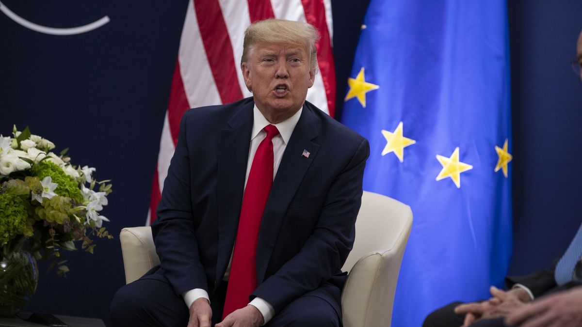 Temporary
President Donald Trump speaks to reporters about impeachment during a meeting European Commission President Ursula von Der Leyen at the World Economic Forum, Tuesday, Jan. 21, 2020, in Davos, Switzerland. (AP Photo/ Evan Vucci)
AP