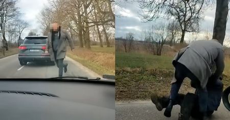 Skandaliczne nagranie w sieci. Rzucił się na kierowcę i zaczął go bić