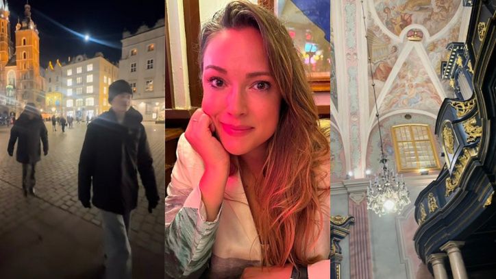 Alicja Bachleda-Curuś włóczy się uliczkami Krakowa w synem