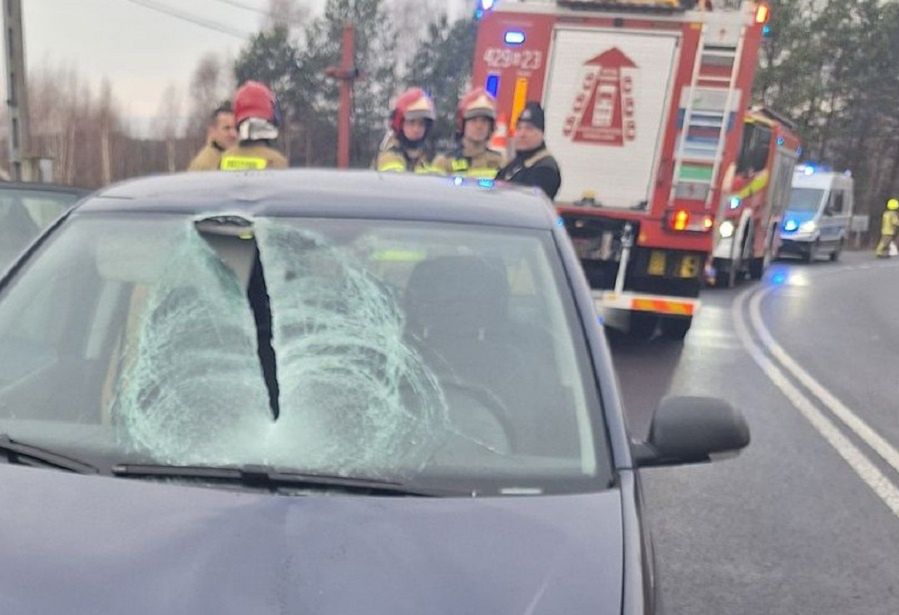 Kobieta dostała w twarz wielką bryłą lodu. Sprawca uciekł