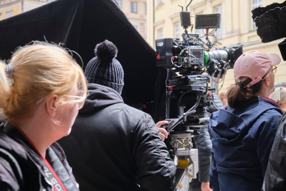 Ekipa filmowa realizująca zdjęcia w Lublinie