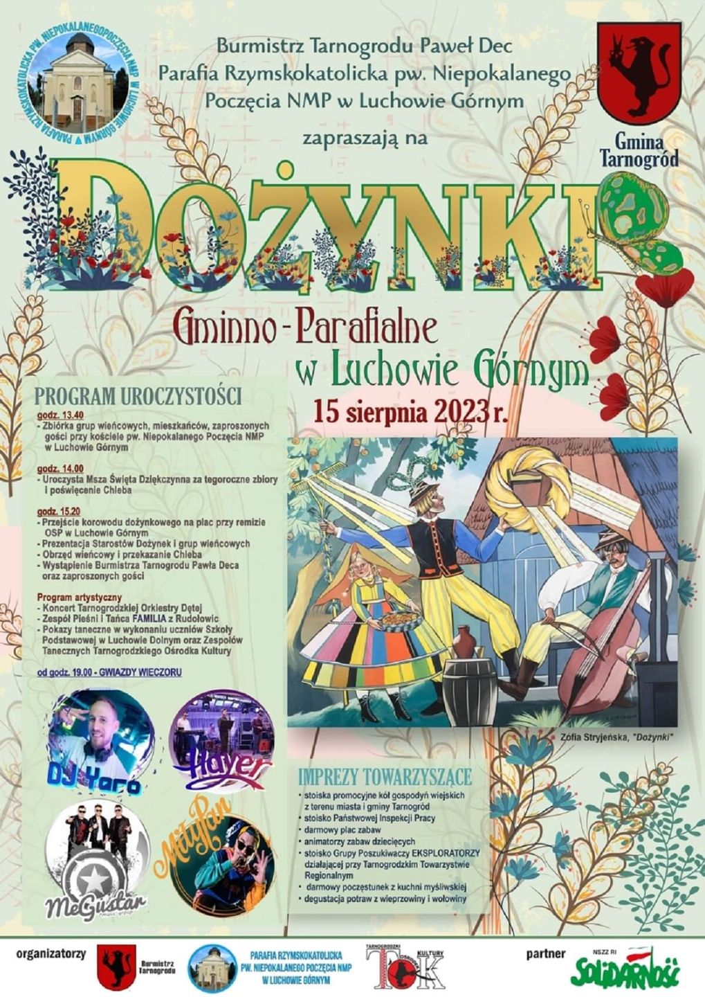 Dożynki w Luchowie Górnym 2023 - plakat, program wydarzenia