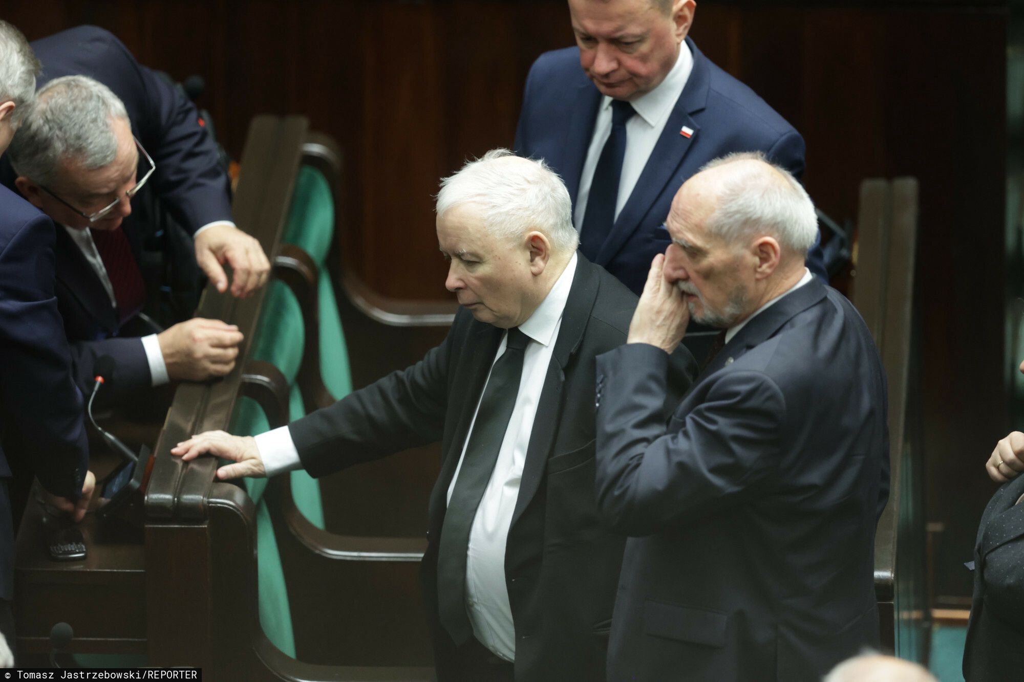 4. posiedzenie Sejmu X kadencji
25.01.2024 Warszawa, 4. posiedzenie Sejmu X kadencji, fot. Tomasz Jastrzebowski/REPORTER
N/z: Jaroslaw Kaczynski, Mariusz Blaszczak, Antoni Macierewicz
Tomasz Jastrzebowski/REPORTER
