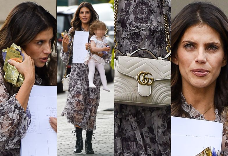 Weronika Rosati wraca ze spotkania z córką i torebką Gucci