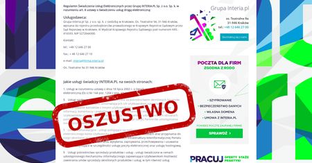 Ktoś podszywa się pod Interię. CERT Polska ostrzega przed atakiem "na zmianę regulaminu"