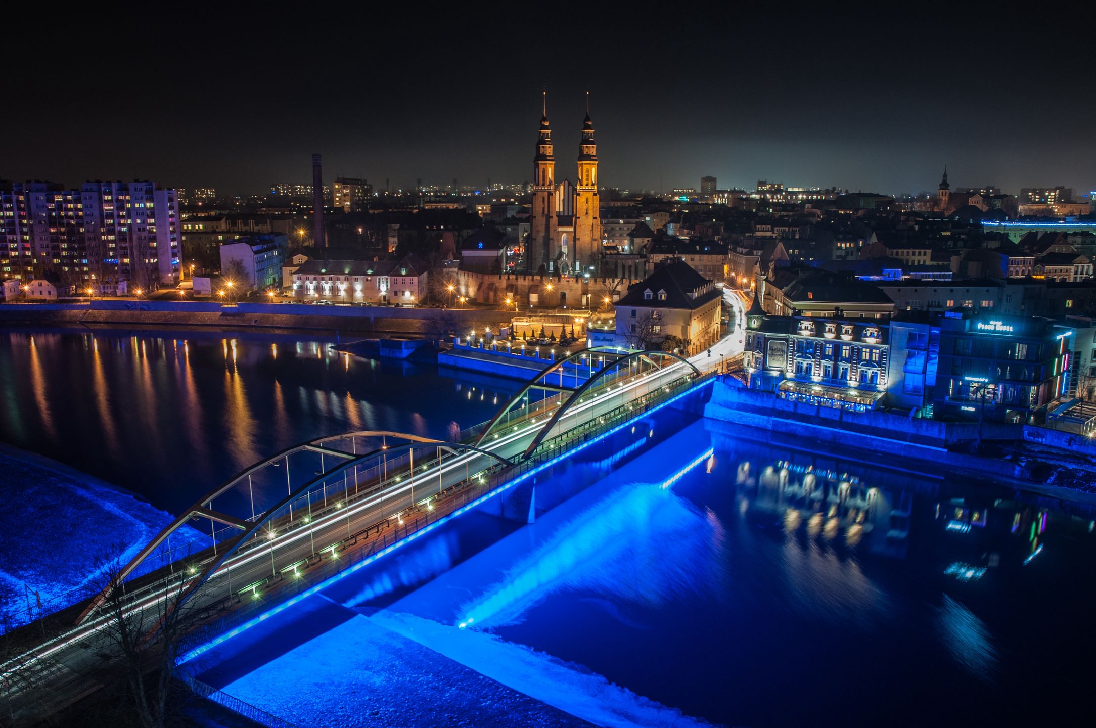 Opole - widok na miasto nocą