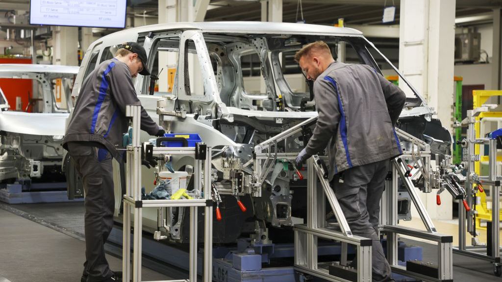VW Buzz Production at The Volkswagen AG Hannover Plant
Bloomberg
fabrication, european, ev, german, media tour, facility, electric vehicles, manufacture, campervan, e.u., eu, business news, automobiles, cars, vehicles, industries, automotive, euro members, emea