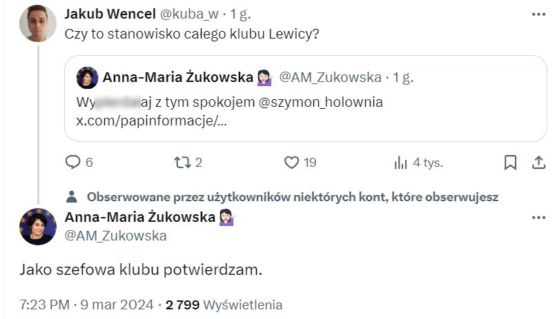 Żukowska wywołała burzę