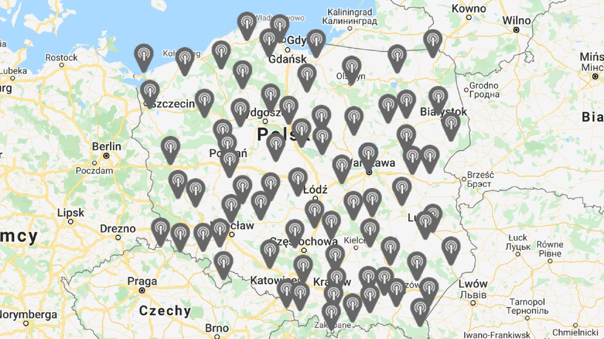Mapa zasięgu telewizji naziemnej