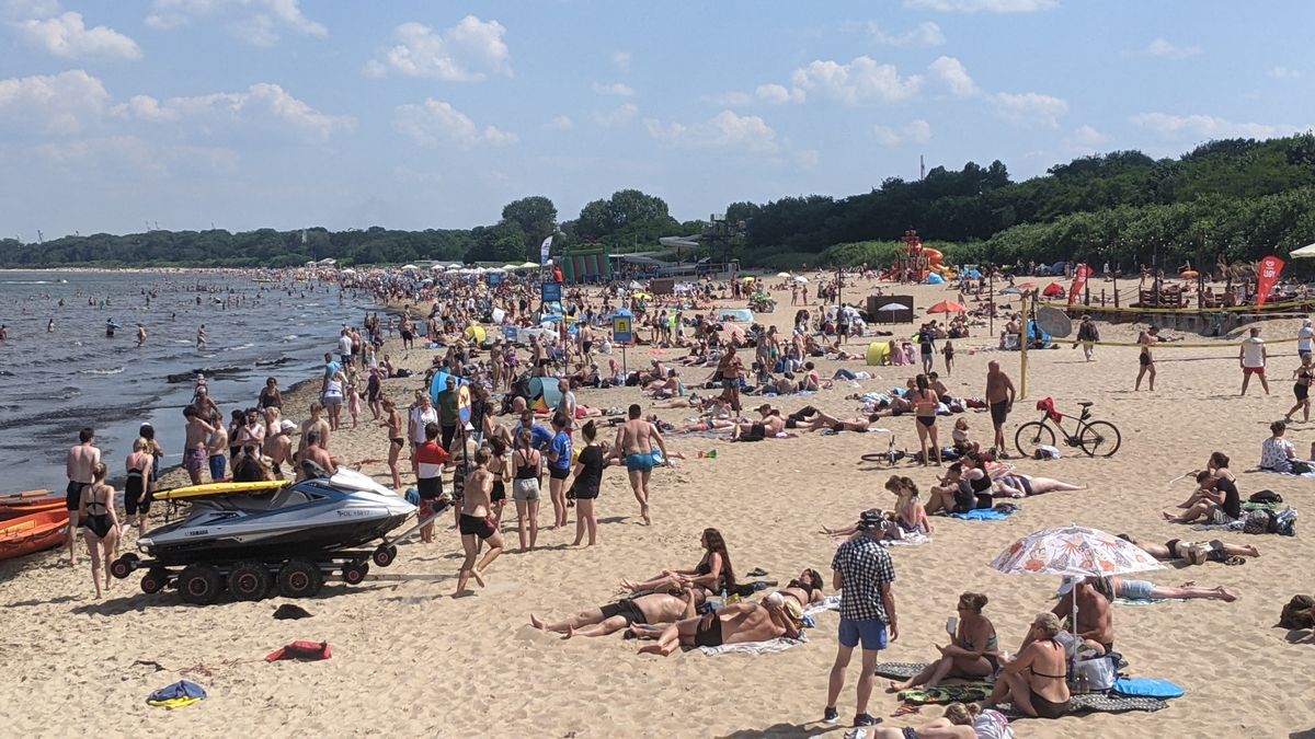 Plaża w Brzeźnie 26 czerwca 