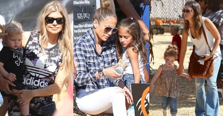 Lopez, Alba i Fergie z dziećmi wybierają dynie (ZDJĘCIA)