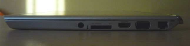 Sony VAIO T13 (SVT1311M1E/S) - ścianka prawa (audio, czytnik kart pamięci, HDMI, VGA, LAN)
