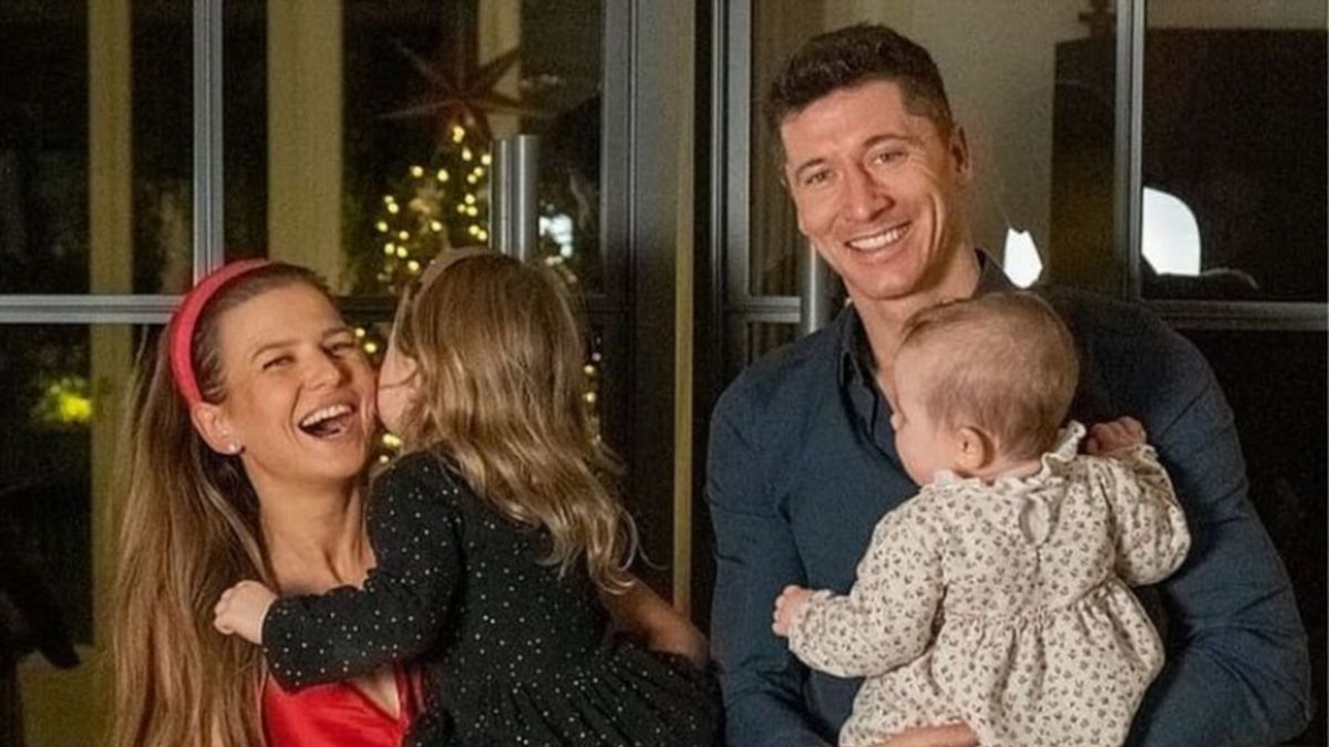 Robert Lewandowski z rodziną