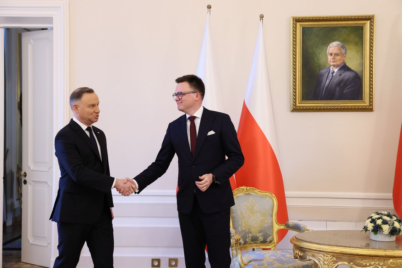 Szymon Hołownia u prezydenta Andrzeja Dudy. Trwa spotkanie