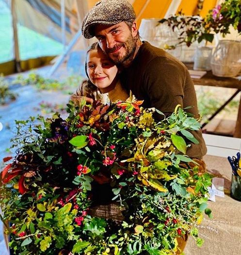 David Beckham z córką Harper