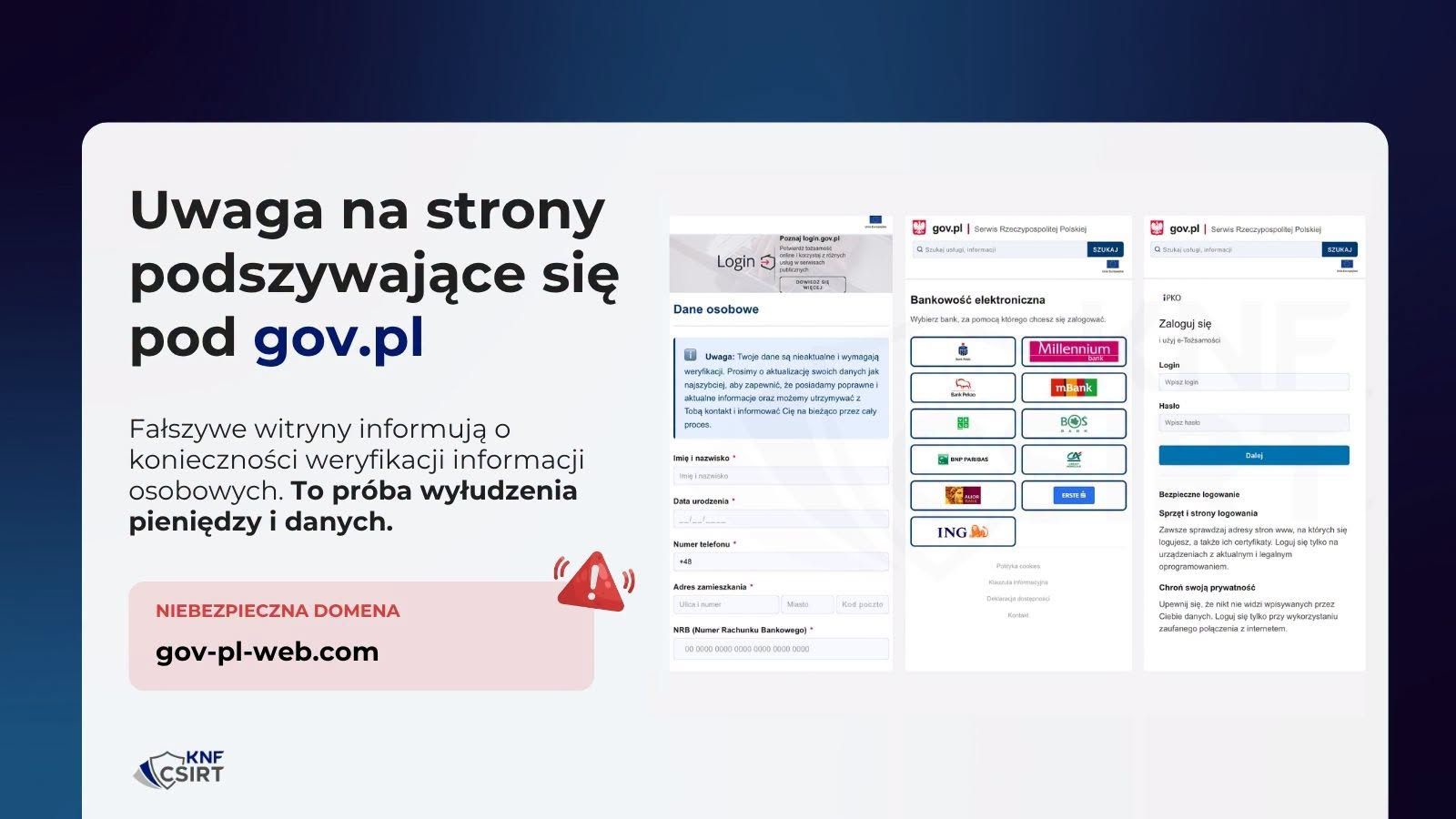 Uwaga na fałszywe strony