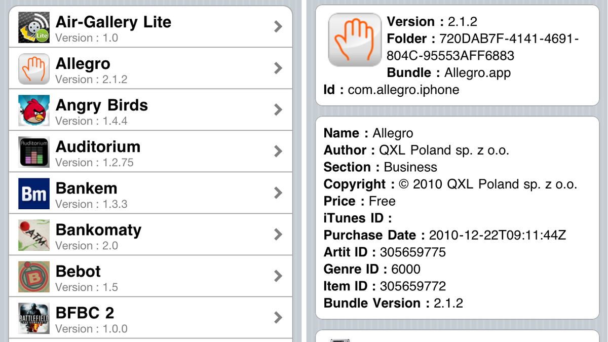 AppInfo udzieli szczegółowych informacji o zainstalowanych aplikacjach 1