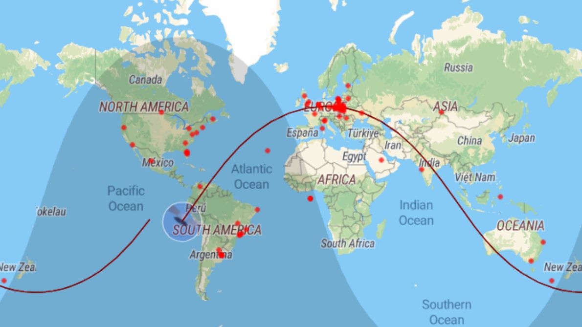 Trasa przelotu Kosmos 482