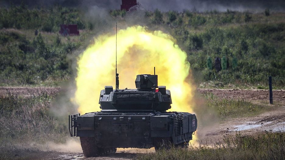 The International Military-Technical Forum 'Army-2023' in Russia
epa10802952 The newest Russian tank T-14 Armata fires during a dynamic display of military equipment at the International Military-Technical Forum 'Army-2023' held at the Alabino military training grounds outside Moscow, Russia, 16 August 2023. The International Military-Technical Forum 'Army-2023' is held from 14 to 20 August 2023 at Patriot Expo, Kubinka Air Base and Alabino military training grounds.  EPA/YURI KOCHETKOV 
Dostawca: PAP/EPA.
YURI KOCHETKOV