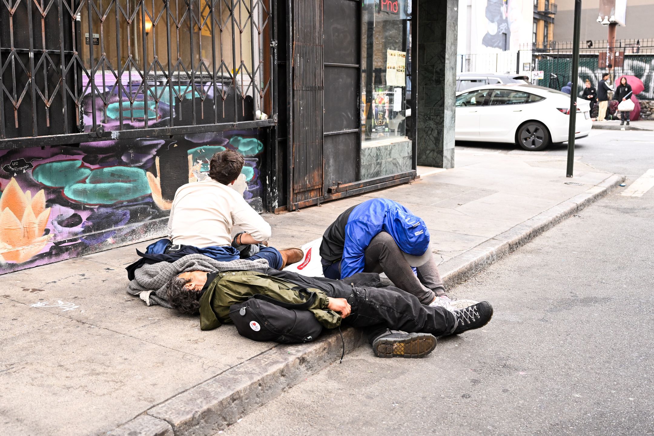 SAN FRANCISCO, UNITED STATES - MAY 16: Homeless people are seen as the City fighting with fentanyl problems in San Francisco, California, United States on May 16, 2024. (Photo by Tayfun Coskun/Anadolu via Getty Images)