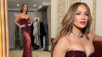 Jennifer Lopez i jej ściśnięty biust brylują na imprezie przed Złotymi Globami (ZDJĘCIA)