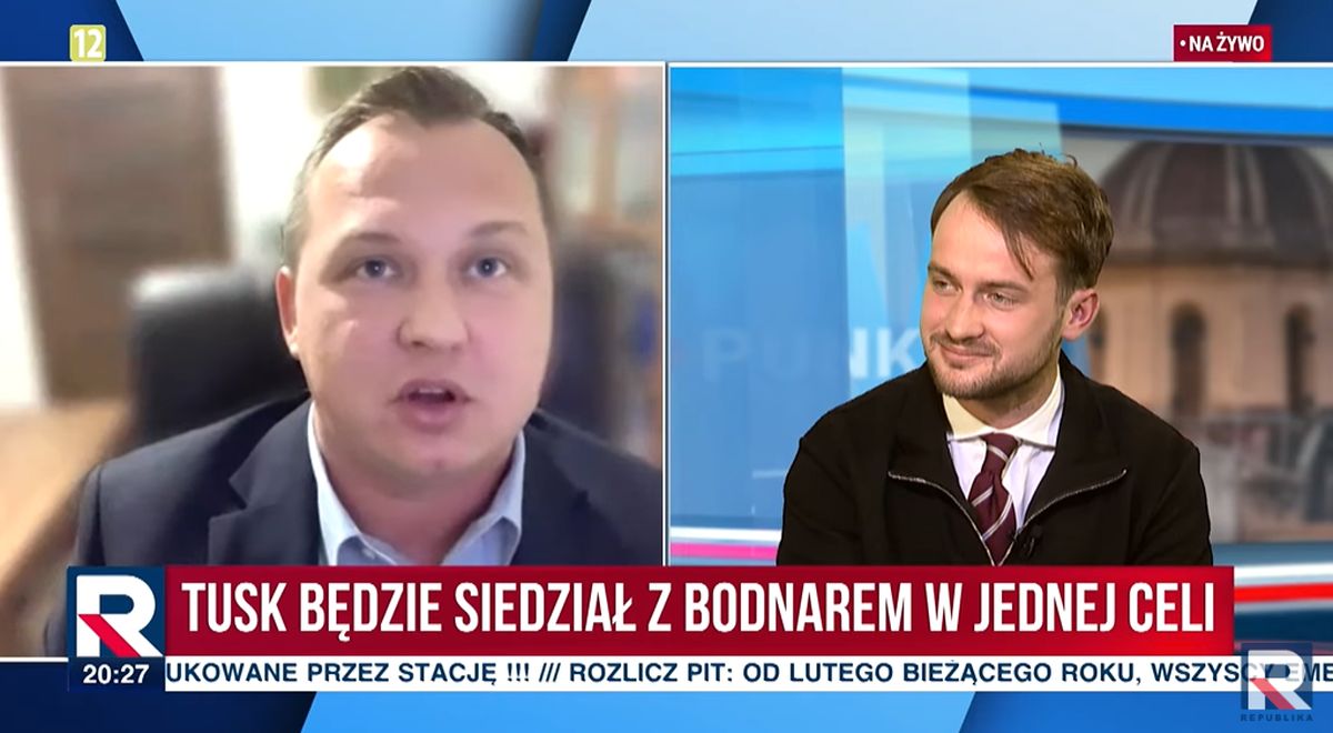 Mariusz Kałużny i Łukasz Michnik (po prawej) starli się na wizji