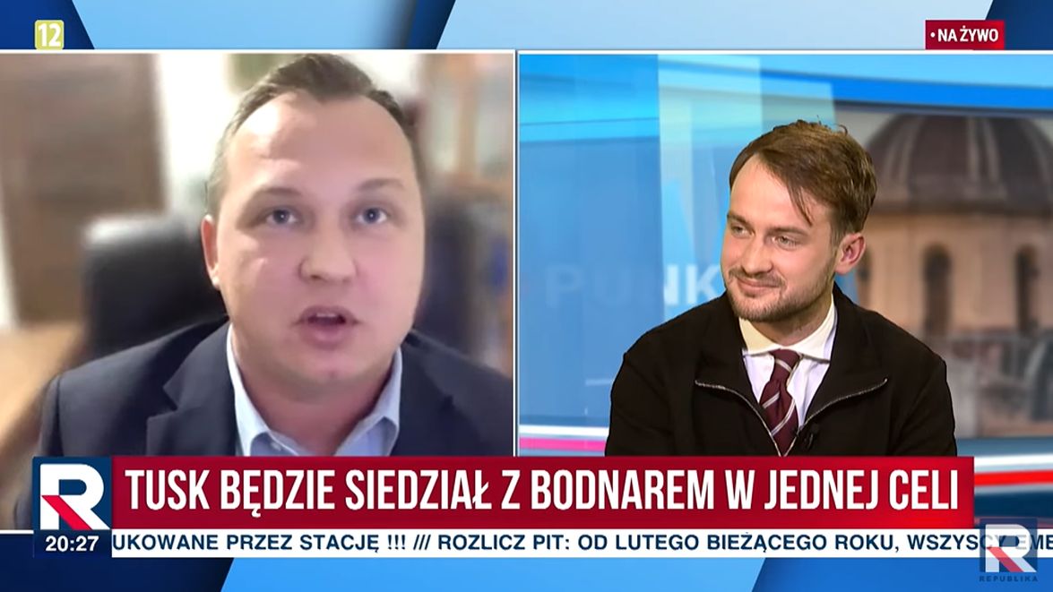 Mariusz Kałużny i Łukasz Michnik (po prawej) starli się na wizji