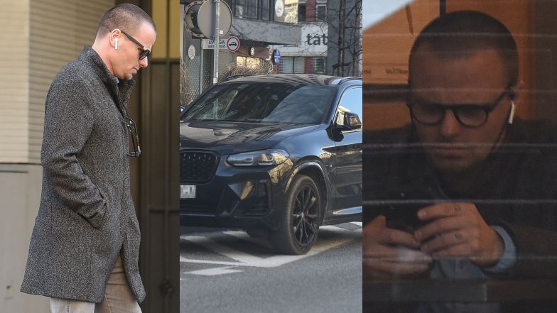 Marcin Hakiel parkuje BMW w niedozwolonym miejscu